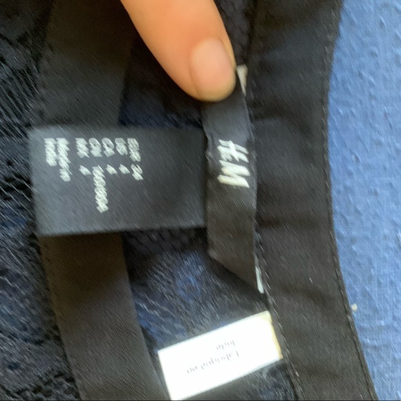 (2/$20) H&M Size 2 Black Work Blouse w/ Lace - Picture 5 of 5
